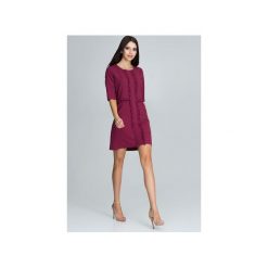 Sukienka M618 Bordo. Czerwone sukienki damskie FIGL, na co dzień, xl, bez wzorów, eleganckie, z falbankami, bez rękawów. Za 169,00 zł.