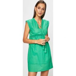 Answear - Sukienka. Zielone sukienki damskie ANSWEAR, na co dzień, s, bez wzorów, z bawełny, casualowe, bez kołnierzyka, bez rękawów, mini, proste. Za 129,90 zł.