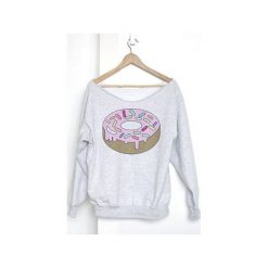 Donut szara gruba z. Szare bluzy damskie marki One mug a day, s, z nadrukiem, z bawełny, bez rękawów, bez kaptura. Za 129,00 zł.