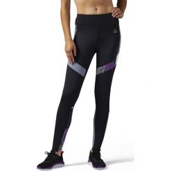 Odzież damska: Reebok Spodnie damskie Tight P2 czarno-fioletowo-szare r. L (BQ5540)