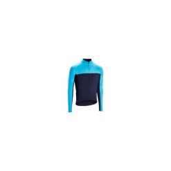 Koszulka UVPROTECT długi rękaw na rower RC100 męska. Niebieskie koszulki męskie TRIBAN, xl, bez wzorów, z elastanu, bez kołnierzyka, z długim rękawem, długie. Za 99,99 zł.