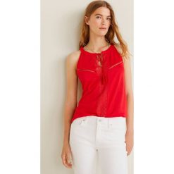 Mango - Top Indie. Białe bluzki damskie Mango, s, z aplikacjami, z poliesteru, bez kołnierzyka. Za 69,90 zł.