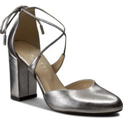 Półbuty KOTYL - 5899 Srebro/Szary. Szare półbuty damskie skórzane marki Kotyl, eleganckie, na obcasie. W wyprzedaży za 209,00 zł.