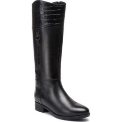 Kozaki GEOX - D Felivity H D84G1H 0436Y C9999 Black. Czarne kozaki damskie Geox, ze skóry, przed kolano, na wysokim obcasie, bez zapięcia. W wyprzedaży za 499,00 zł.