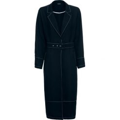 Trencz z paskiem bonprix niebiesko-czarny. Niebieskie kurtki damskie marki bonprix, bez wzorów, bez kaptura. Za 199,99 zł.