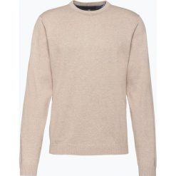 Swetry klasyczne męskie: Finshley & Harding – Sweter męski – Pima-Cotton/Kaszmir, beżowy