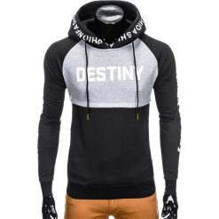 Bluzy męskie: BLUZA MĘSKA Z KAPTUREM B788 – CZARNA