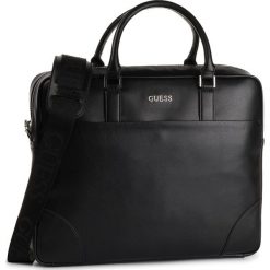 Torba na laptopa GUESS - HM6809 POL94 BLA. Czarne torby męskie skórzane Guess, z aplikacjami, ze skóry ekologicznej. W wyprzedaży za 499,00 zł.