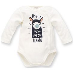 Pinokio Kopertowe Body Dziecięce Happy Llama 62 Białe. Białe body niemowlęce Pinokio, z nadrukiem, z bawełny, z długim rękawem. Za 39,00 zł.