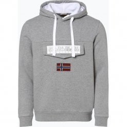 Napapijri - Męska bluza nierozpinana, szary. Szare bluzy męskie rozpinane marki DOMYOS, m, z bawełny, z kapturem. Za 449,95 zł.