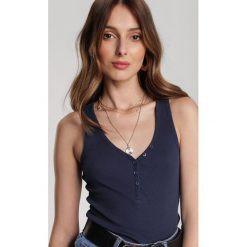 Granatowy Top Phiarila. Niebieskie bluzki damskie Renee, s, bez wzorów, bez kołnierzyka. Za 44,99 zł.