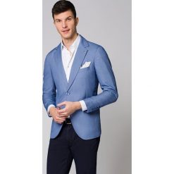 Marynarka Niebieska Visalia. Niebieskie marynarki męskie LANCERTO, na lato, m, bez wzorów, z bawełny. W wyprzedaży za 399,90 zł.