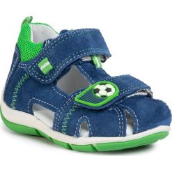 Sandały SUPERFIT - 6-00144-80 M Blau/Grün. Niebieskie sandały chłopięce Superfit, ze skóry, bez zapięcia. Za 219,00 zł.