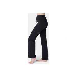 Legginsy Gym & Pilates Confort+ 500 damskie. Czarne legginsy damskie DOMYOS, l, bez wzorów, z elastanu. Za 39,99 zł.