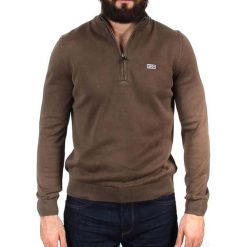 Sweter w kolorze brązowym. Pomarańczowe swetry męskie Napapijri, m, z aplikacjami, ze stójką, bez kaptura. W wyprzedaży za 259,95 zł.
