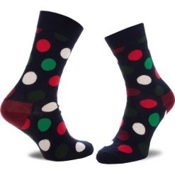Skarpety Wysokie Unisex HAPPY SOCKS - BDO01-6004 Granatowy Kolorowy. Niebieskie skarpetki damskie Happy Socks, w kolorowe wzory, z elastanu. Za 34,90 zł.