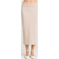 SPÓDNICA ERMES Max Mara Leisure. Brązowe spódniczki damskie Max Mara Leisure, na co dzień, s, z aplikacjami, z elastanu, z podwyższonym stanem, midi, proste. Za 237,30 zł.