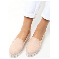 Trampki damskie slip on: Różowe Slip On Jesen