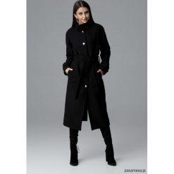 Płaszcz M624 Czarny. Czarne płaszcze damskie Pakamera, m, bez wzorów, eleganckie, długie. Za 263,00 zł.