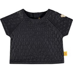 Bluza w kolorze granatowym. Niebieskie bluzy dziewczęce rozpinane marki Steiff, z krótkim rękawem, krótkie. W wyprzedaży za 85,95 zł.