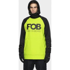 Bluza snowboardowa męska. Pomarańczowe bluzy męskie m, bez wzorów, z softshellu, z kapturem, bez rękawów, z kapturem. W wyprzedaży za 249,99 zł.