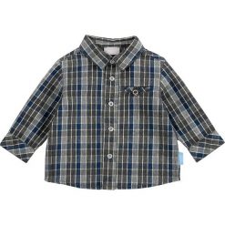 Koszula w kolorze szaro-niebieskim. Niebieskie koszule chłopięce marki Chicco, w kratkę, z bawełny, z klasycznym kołnierzykiem. W wyprzedaży za 67,95 zł.