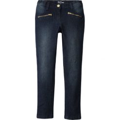 Dżinsy SKINNY z ozdobnymi kieszeniami bonprix ciemnoniebieski "stone". Niebieskie spodnie dziewczęce bonprix, bez wzorów, z materiału. Za 74,99 zł.