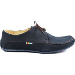 Granatowe półsportowe buty męskie z nubuku T84. Buty sportowe męskie Faber - Obuwie męskie, ze skóry, bez zapięcia. Za 225,00 zł.