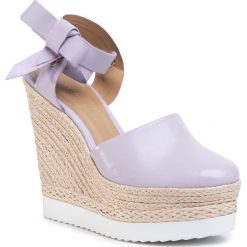 Espadryle EVA MINGE - EM-44-07-000541 135. Fioletowe espadryle damskie Eva Minge, bez wzorów, ze skóry, bez obcasa, na obcasie. W wyprzedaży za 319,00 zł.
