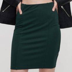 Dzianinowa spódnica o dopasowanym fasonie - Khaki. Brązowe spódniczki damskie Reserved, s, bez wzorów, z dzianiny, dopasowane. Za 49,99 zł.