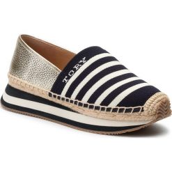 Espadryle TORY BURCH - Daisy Slip 59633 Midnight/ New Ivory/Spark Gold 400. Żółte espadryle damskie Tory Burch, bez wzorów, ze skóry, bez obcasa, na płaskiej podeszwie. W wyprzedaży za 769,00 zł.