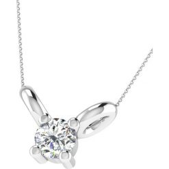 Naszyjniki damskie: Srebrny naszyjnik z diamentem – dł. 43 cm