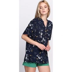 Granatowa Bluzka Black Mallow. Czarne bluzki damskie Born2be, na co dzień, xl, bez wzorów, ze stójką, z krótkim rękawem. Za 39,99 zł.