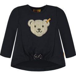 Bluza w kolorze granatowym. Niebieskie bluzy dziewczęce rozpinane marki Steiff, z aplikacjami. W wyprzedaży za 67,95 zł.