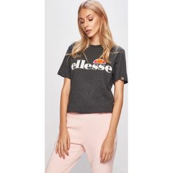 Ellesse - T-shirt. Niebieskie bluzki damskie Ellesse, z nadrukiem, z bawełny, casualowe, z okrągłym kołnierzem. Za 119,90 zł.