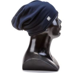 CZAPKA MĘSKA H026 - GRANATOWA. Czarne czapki zimowe męskie Ombre Clothing, z bawełny. Za 14,99 zł.