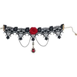 Naszyjniki damskie: Red Rose Choker Naszyjnik standard