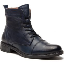 Kozaki LANQIER - 43A631 Granatowy. Niebieskie buty zimowe męskie marki Lanqier, z materiału. W wyprzedaży za 219,00 zł.