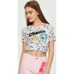 T-shirty damskie: T-shirt chojrak tchórzliwy pies – Biały