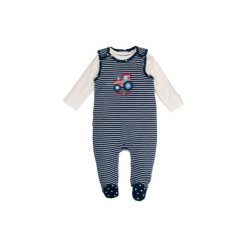 Salt and Pepper BabyGlück Śpioszki Traktor navy blue - niebieski - Gr.Niemowlę (0 - 6 miesięcy). Niebieskie śpiochy niemowlęce marki Salt and Pepper, z bawełny. Za 99,00 zł.