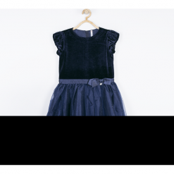 Sukienka. Niebieskie sukienki dziewczęce z krótkim rękawem ELEGANT JUNIIOR GIRL, z bawełny, eleganckie, krótkie. Za 139,90 zł.