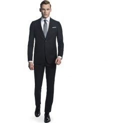Garnitur contin 313 czarny slim fit. Czarne garnitury męskie Recman, bez wzorów. Za 699,00 zł.