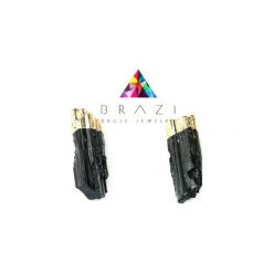 Earrings Turmalin Surowy złoto. Czarne kolczyki damskie Brazi druse jewelry, złote, na sztyftcie. Za 170,00 zł.