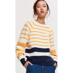 Sweter w paski - Żółty. Żółte swetry damskie marki Reserved, s, w paski, bez rękawów, bez kaptura. Za 99,99 zł.