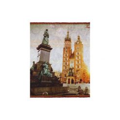 Poszetka jedwabna dwustronna z miastem KRAKÓW. Brązowe poszetki męskie marki Em men's accessories, bez wzorów, z jedwabiu, eleganckie. Za 99,99 zł.