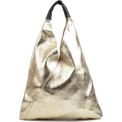 Torebki klasyczne damskie: Skórzana torebka w kolorze złotym – (D)46 x (S)37 cm