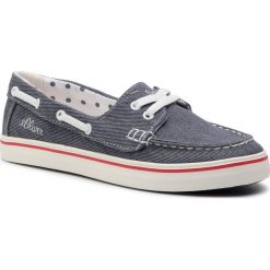 Mokasyny S.OLIVER - 5-24630-32 Denim 802. Niebieskie mokasyny damskie S.Oliver, z tworzywa sztucznego, na płaskiej podeszwie. W wyprzedaży za 149,00 zł.
