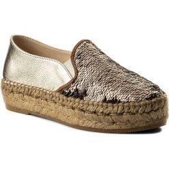 Espadryle EVA MINGE - Plasencia 3C 18MC1372335ES 630. Żółte espadryle damskie Eva Minge, bez wzorów, ze skóry, bez obcasa, na koturnie. W wyprzedaży za 239,00 zł.