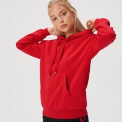 Bluza z kieszeniami - Czerwony. Czerwone bluzy damskie Sinsay, s, bez wzorów, bez rękawów, bez kaptura. Za 39,99 zł.