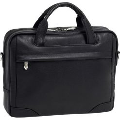 Skórzana torba na laptopa 17" Mcklein Bridgeport 15475L czarna - Czarny. Czarne aktówki męskie Mcklein, w paski, biznesowe. Za 753,62 zł.